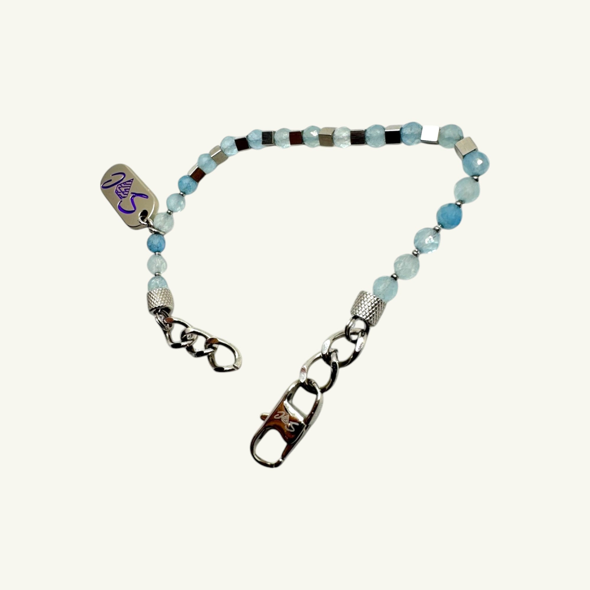 Bracciale acquamarina sfaccettata Sharifa Crystals